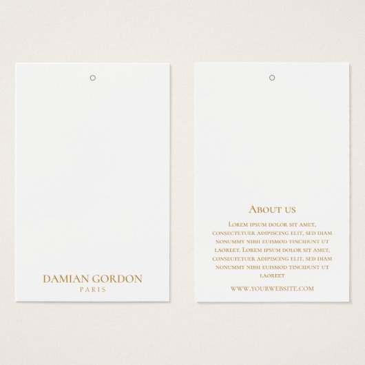 Das einfache, weiße und goldene Markenzeichen Hang (Vorne & Hinten)