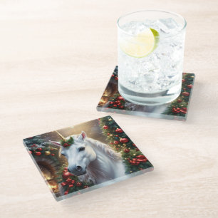 „Das Einhorn des Noel“ Glasuntersetzer