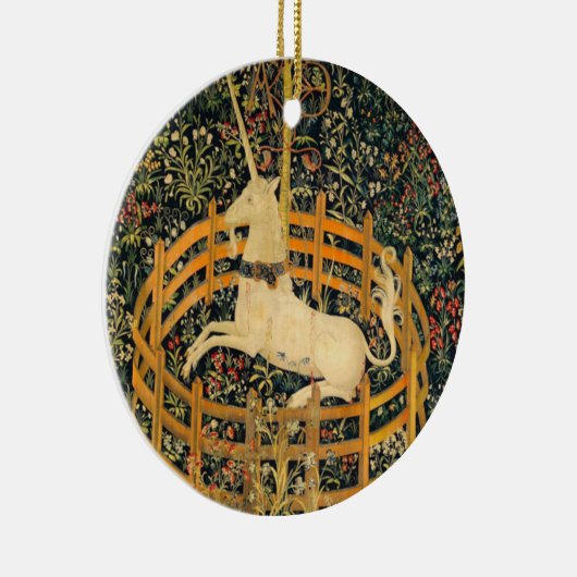 Das Einhorn in Gefangenschaft Keramik Ornament (Rechts)