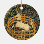 Das Einhorn in Gefangenschaft Keramik Ornament (Hinten)
