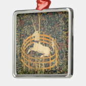 Das Einhorn in Gefangenschaft Ornament Aus Metall (Links)