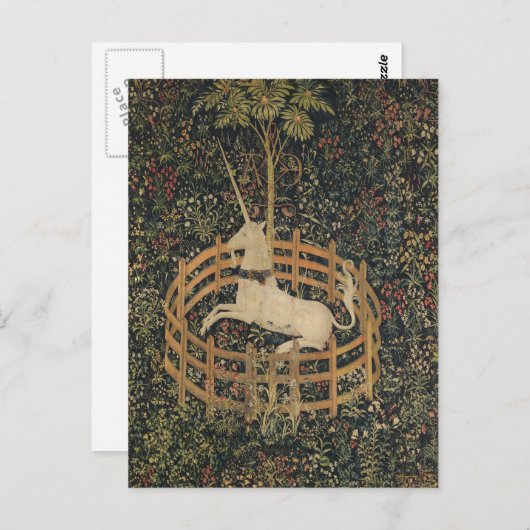 Das Einhorn in Gefangenschaft Postkarte (Vorne/Hinten)