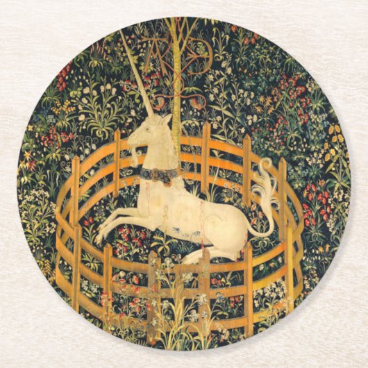 Das Einhorn in Gefangenschaft Runder Pappuntersetzer (Vorderseite)