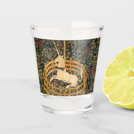 Das Einhorn in Gefangenschaft Schnapsglas (Vorderseite)