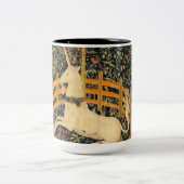 Das Einhorn in Gefangenschaft Zweifarbige Tasse (Mittel)