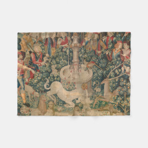 Das Einhorn ist gefunden, mittelalterliche Tapest Fleecedecke