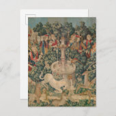 Das Einhorn ist gefunden, mittelalterliche Tapest Postkarte (Vorne/Hinten)