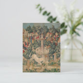 Das Einhorn ist gefunden, mittelalterliche Tapest Postkarte (Stehend Vorderseite)