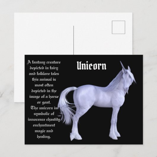 Das Einhorn Postkarte (Vorne/Hinten)