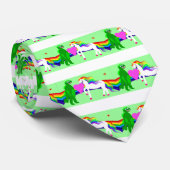 Das Einhorn sieht den Dinosaurier Krawatte (Gerollt)