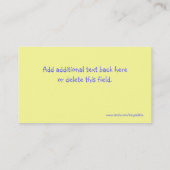 Das Einhorn-Telefonkarte der Kinder Telefonnummerkarte (Rückseite)