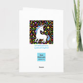 Das Einhorn und die Blume. Geburtskarte Karte (Rückseite)