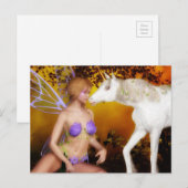 Das Einhorn und die Fee Postkarte (Vorne/Hinten)