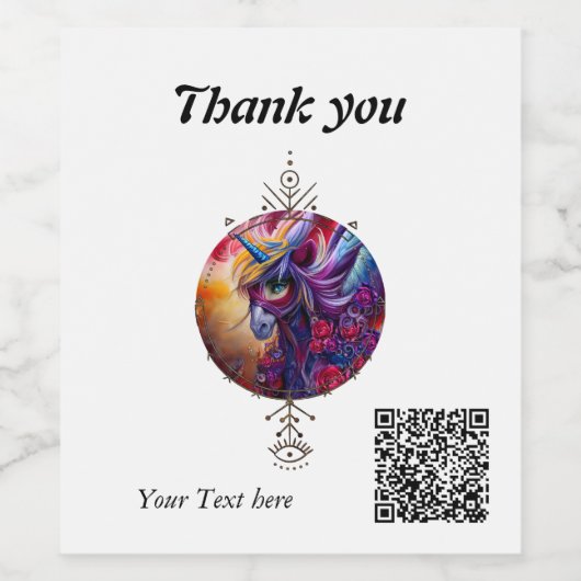 Das Einhorn Weinetikett (Einzelnes Label)