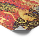 Das einhornige und modernes mittelalterliche Bild Poster (Ecke)