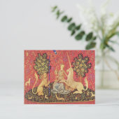 Das einhornige und modernes mittelalterliche Bild Postkarte (Stehend Vorderseite)