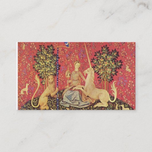 Das einhornige und modernes mittelalterliche Bild Visitenkarte (Vorderseite)