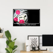 Das einsame Gemälde der Kosmonaut auf einem Poster (Heimbüro)