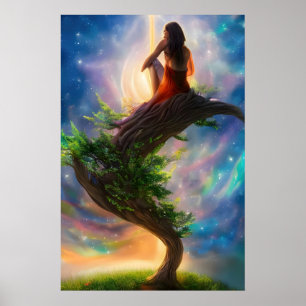 das einsame Mädchen und das Licht vom Himmel Poster