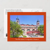 Das Einwanderungsmuseum der Insel Ellis Ankündigungspostkarte (Vorne/Hinten)