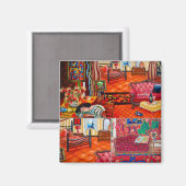 Das einzigartige farbenfrohe Zuhause-Design in Mat Magnet (Vorderseite/Rückseite)