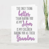 Das Einzige, was besser ist, als dich als meine Ma Karte (Vorderseite)