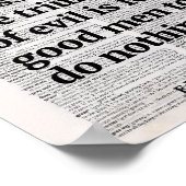 Das einzige, was für den Triumph des Bösen notwend Poster (Ecke)