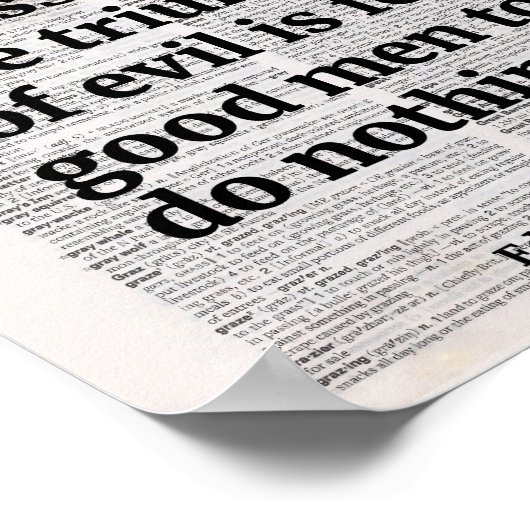 Das einzige, was für den Triumph des Bösen notwend Poster (Ecke)