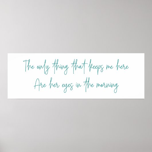 Das Einzige, was mich hier behalte Poster (Vorne)