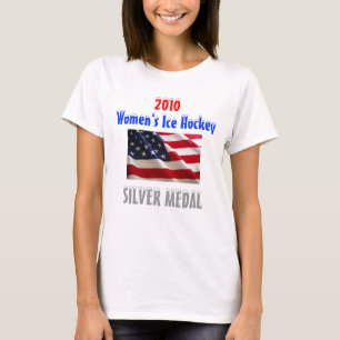 Das Eis-Hockey 2010 USA-Frauen - Silbermedaille T-Shirt