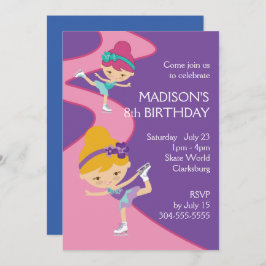 Das Eis-Skaten-Party des Mädchens Einladung