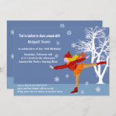 Das Eis-Skaten-Party Einladung des Mädchens (Vorne/Hinten)