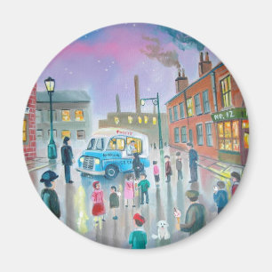 Das Eiscreme-Van-Ölgemälde Magnet