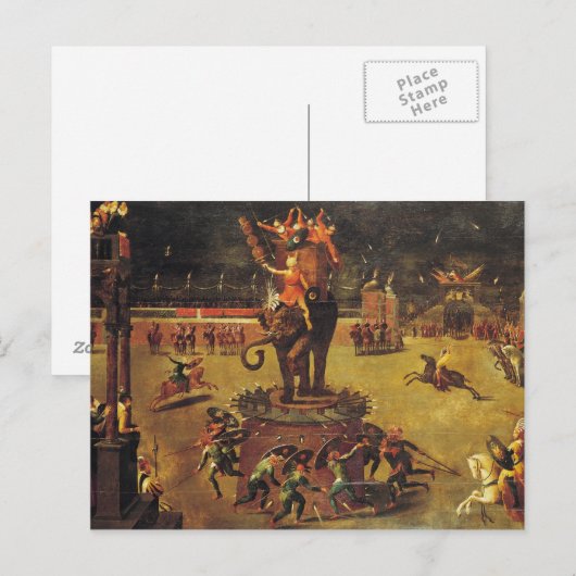 Das Elefant-Karussell Postkarte (Vorne/Hinten)