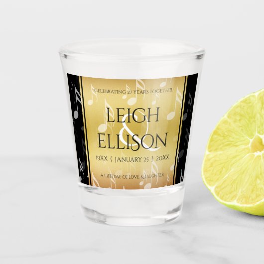 Das elegante 27. Musikfestival Schnapsglas (Vorderseite)