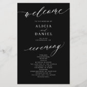 Das elegante Black Foto Hochzeitsprogramm (Vorderseite)