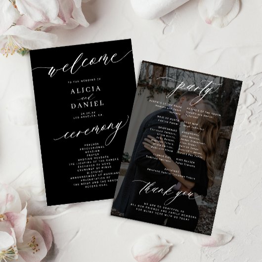 Das elegante Black Foto Hochzeitsprogramm
