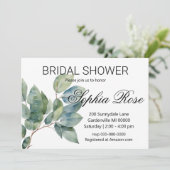 Das elegante Brautparty im Grünen mit Aquarellfarb Einladung (Stehend Vorderseite)