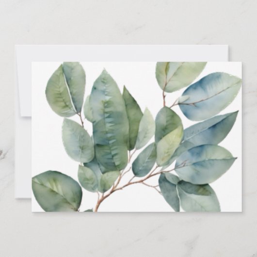 Das elegante Brautparty im Grünen mit Aquarellfarb Einladung (Rückseite)