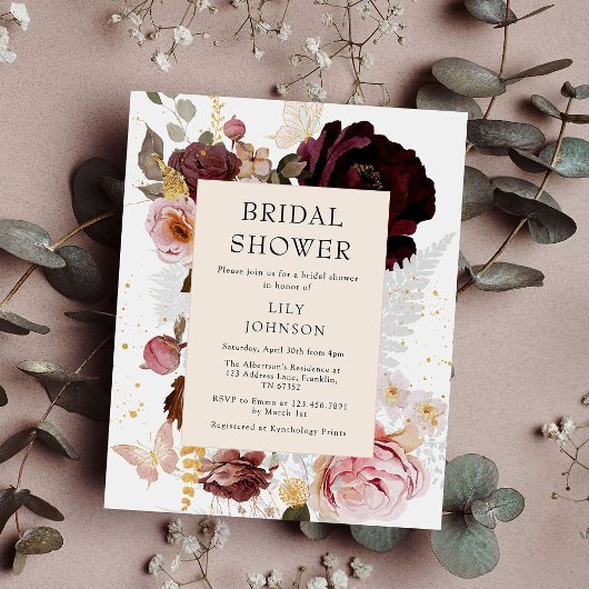 Das elegante Brautparty Rosa Rosa Flyer