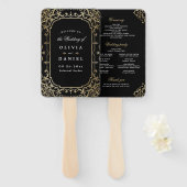 Das elegante Brautprogramm "Black & Gold" Fächer (Vorne und Hinten)