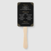 Das elegante Brautprogramm "Black & Gold" Fächer (Rückseite)