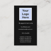 Das elegante Foto-Logo "Custom Cupcakes Bakery Cus Visitenkarte (Rückseite)