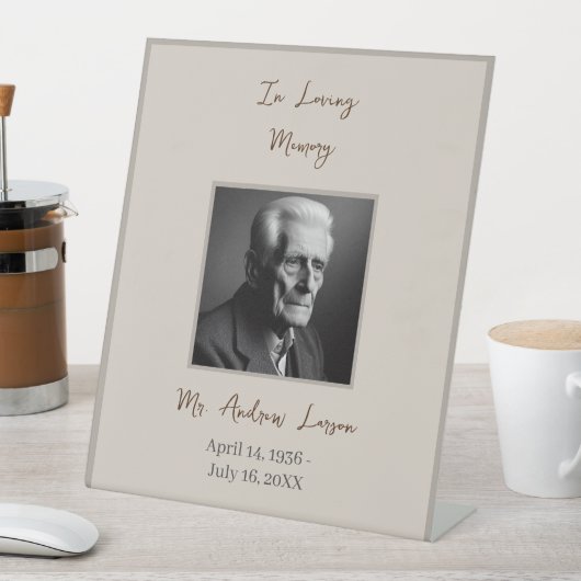 Das elegante Gedächtnis der Beerdigung Sockelschild (In Situ)