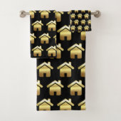 Das elegante Gold House Symbol Real Anwesen Design Badhandtuch Set (Insitu)