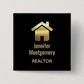 Das elegante Gold House Symbol Real Anwesen Design Button (Vorderseite)