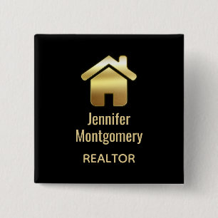 Das elegante Gold House Symbol Real Anwesen Design Button