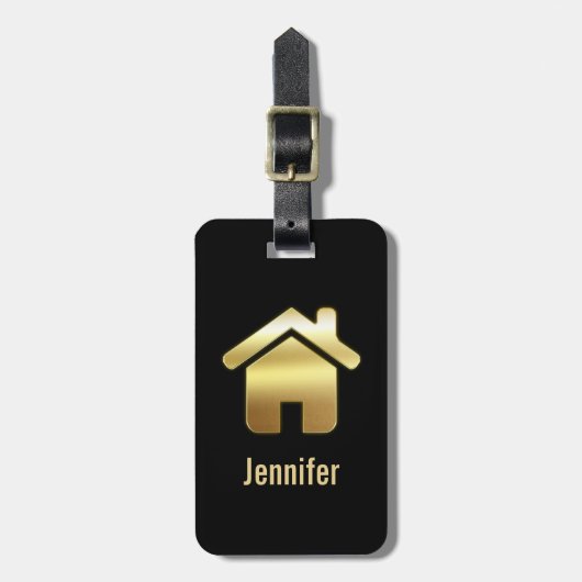 Das elegante Gold House Symbol Real Anwesen Design Gepäckanhänger (Vorderseite vertikal)