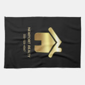 Das elegante Gold House Symbol Real Anwesen Design Geschirrtuch (Horizontal)