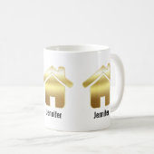 Das elegante Gold House Symbol Real Anwesen Design Kaffeetasse (VorderseiteRechts)
